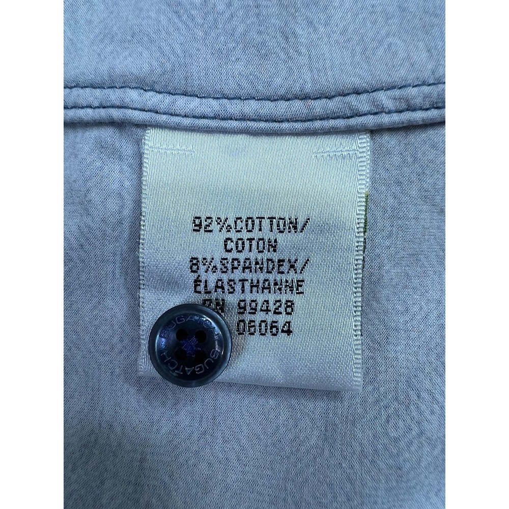 Bugatchi 8 Way Stretch Shirt Mens Large Purple Geometric SS OoohCotton Button Up - Picture 6 of 9